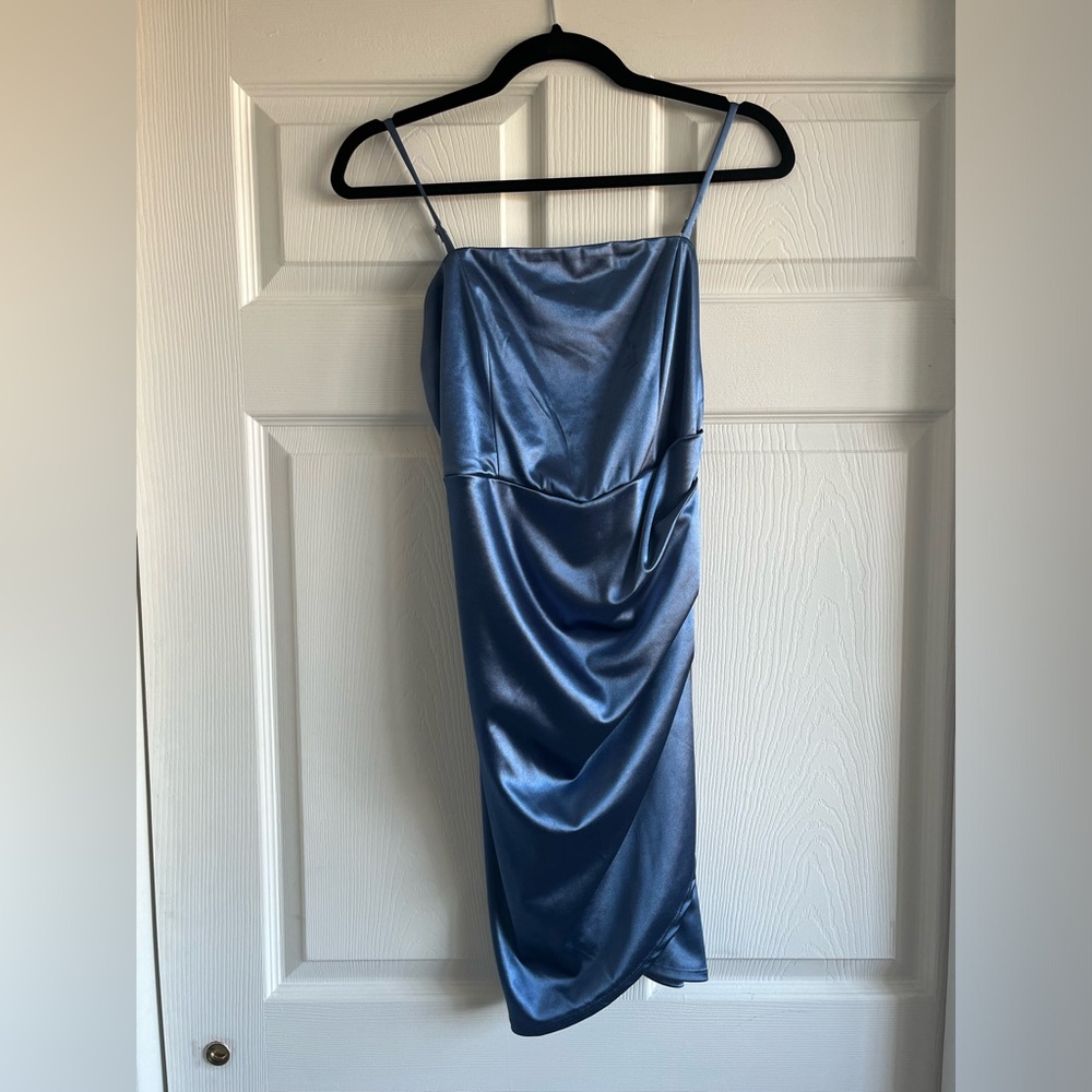 Emerald Sundae Hoco Party Mini Dress Shiny Blue Size M
